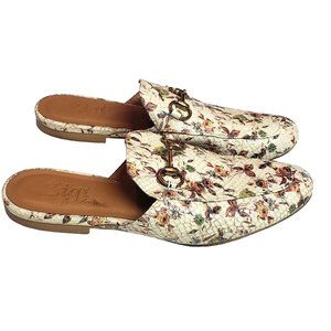 Artisan by Zigi Leather Loafer Slide‎ On floral print size 7 Cream snake skin